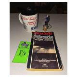 Harley Davidson patrol man coffee cup, officer wine bottle stopper, Atlantis book