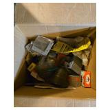 Miscellaneous box of wires bolts and hinges