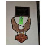 Large scale Harley-Davidson patche and award plaque