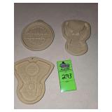 Set of 3 Harley-Davidson stoneware cookie presses