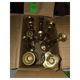 Lot of brass candle holders