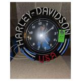 Harley Davidson light up wall clock