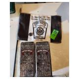 Chivas Regal tins, State Police flag, Harley Davidson emblem