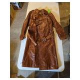 Mens leather trench coat