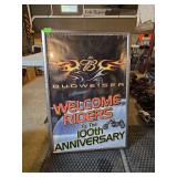 Budweiser riders sign in frame