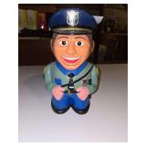 Police officer talking cookie jar
