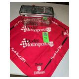 5- Dodge motorsport handkerchiefs and metal tin