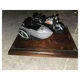 1933 Harley Davidson motorcycle with sidecar on plaque