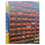 Metal shelf with contents