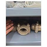 Metal shelf with contents