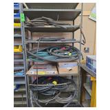 Metal shelf with contents