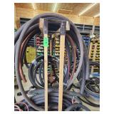Wooden rack with miscellaneous hoses