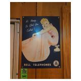 Bell telephones tin advertisement