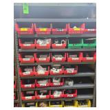 Metal shelf with contents