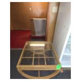 Glass topped side table