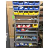 Metal shelf with contents