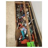 Wooden tool holder with tools