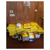 Yellow plastic shelves and dividers