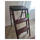 Antique metal step ladder