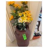 Milk can with flowers