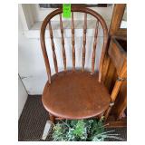 Antique chair/plastic plant