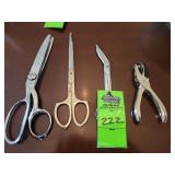 Scissors and hole punch