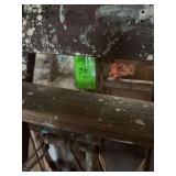 Two wooden ladders, 12 step ladder, two wooden flower boxes and contents of one stall