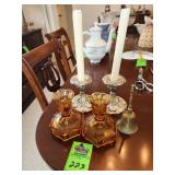 Candlestick holders and bell