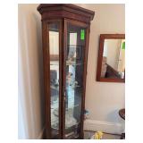 Glass display case with contents