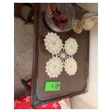 Antique table with glass top