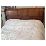 Wooden sleigh bed with heating blanket