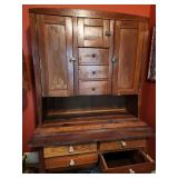 antique Hoosier cabinet, baker