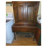 Antique pie safe with drop leaf table