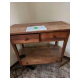 wooden console table with dovetail drawers