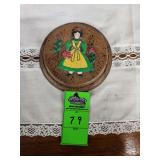 vintage Dutch girl wall plaque, which is also a hide-a-key holder