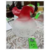 4 inch  Etched glass ruffle ball shade