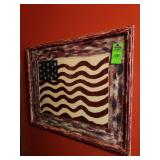 Rustic style American flag painting