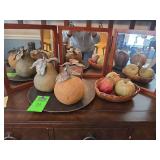 Decorative fruit and 3 way mirror