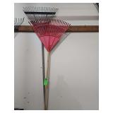 Yard rakes plastic and metal