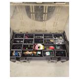 Assorted pipe fittings and bubbler accessories with case