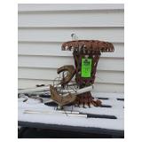 Metal flower pot and windchime