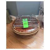 Set of 5 Pier 1 charger plates, and Buffet caddy