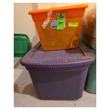 2 totes of Halloween decor
