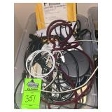 Miscellaneous cords, chargers, hot glue gun, atc