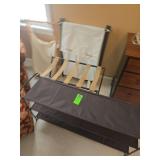 Luggage rack, shoe rack, and 2 foldable hampers