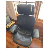 Rolling leather office chair