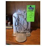 Metal golf book ends
