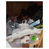 Mystery box of cords, bike lights, extension cords