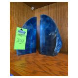 Blue Agate book ends