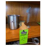 Stainless coffee cup, mini cat windchime, pear spare key holder